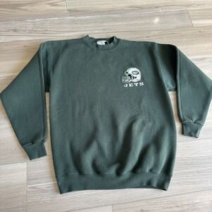 Vintage 90s Puma New York‎ Jets NFL Football Crewneck Pullover Sweatshirt Medium